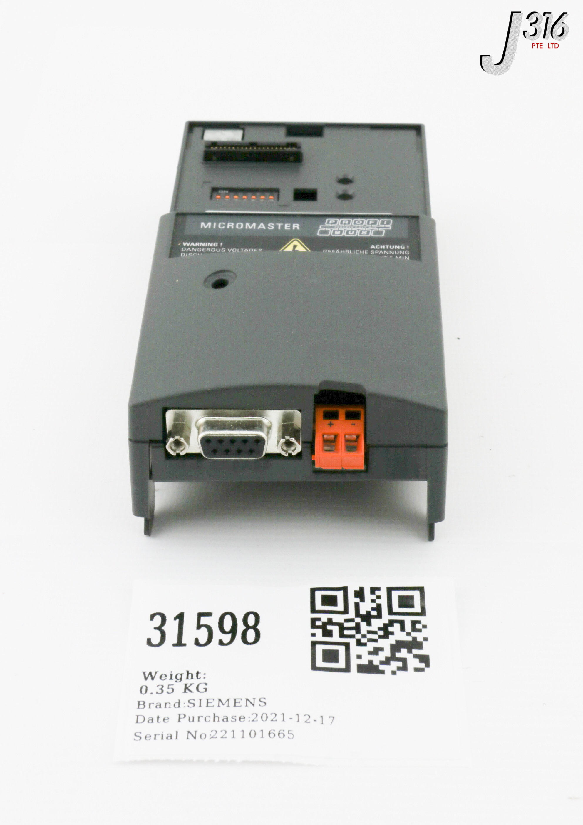 31598 SIEMENS PROFIBUS MODULE, MICROMASTER 4 (NEW) 6SE6400-1PB00